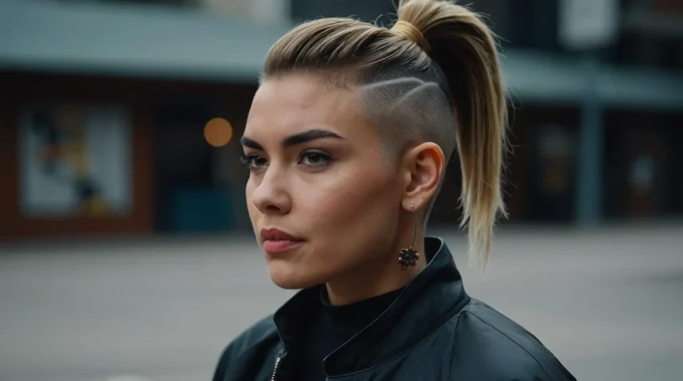 25 Bold Shaved Sides with Ponytail Hairstyles